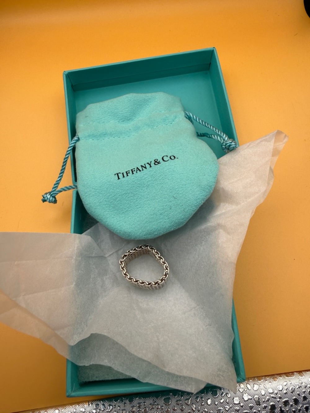 Tiffany & Co. Silver Mesh Band Size 7 1/2 - 8 - Picture 3 of 6